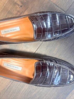 Emme Parsons Chocolate croc loafers